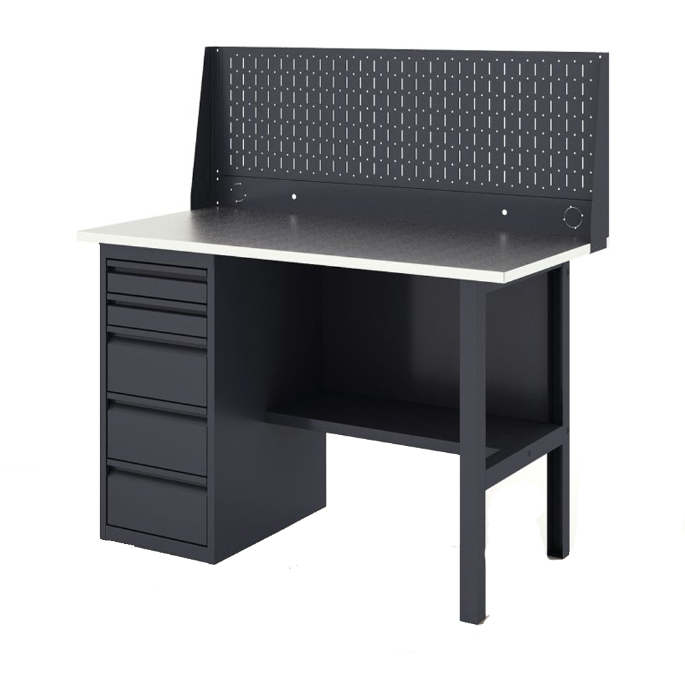 GREENBERG Верстак с перфопанелью одинарной с ящиками 1400мм VERSTAK_Y1_Р1_1400