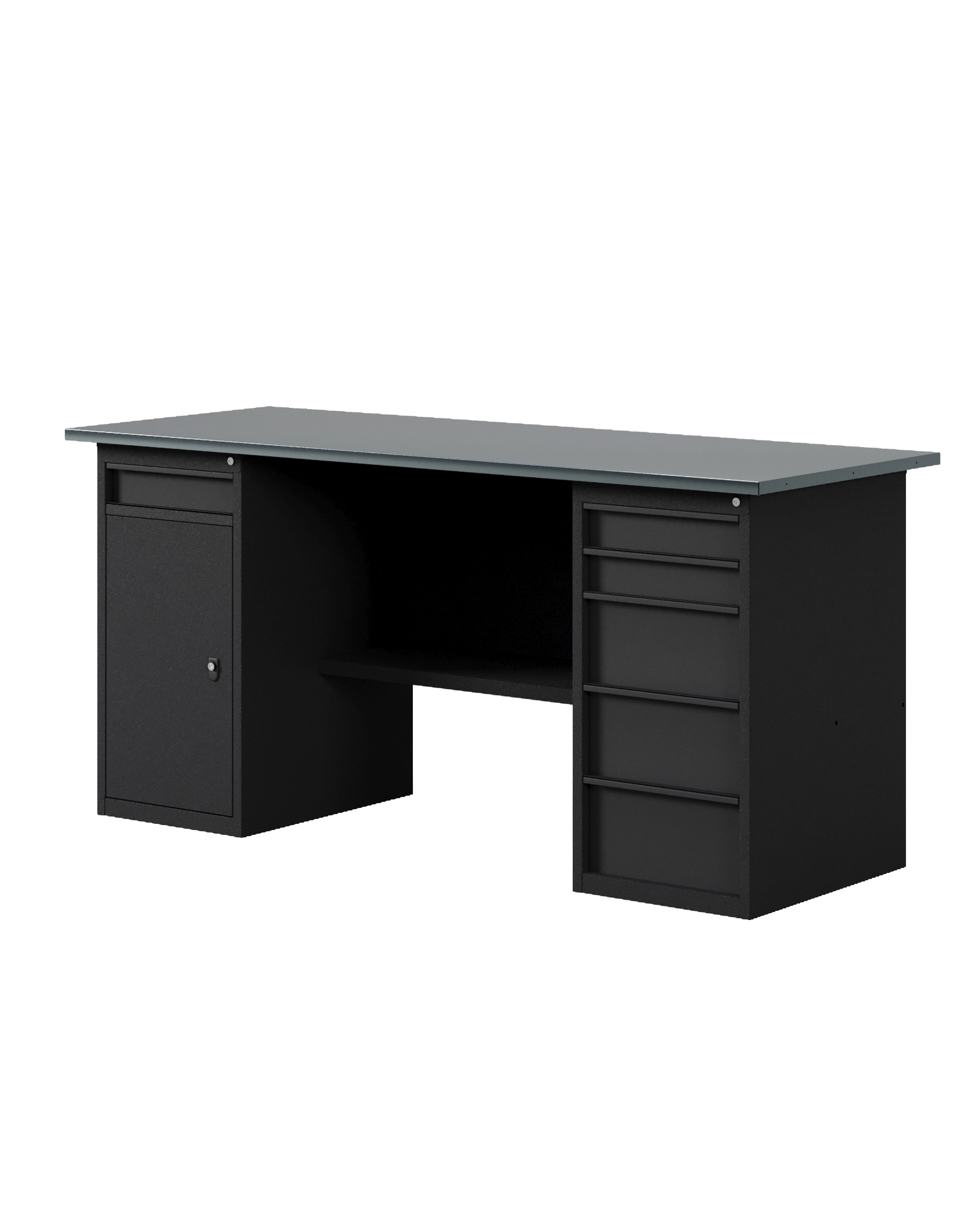 GREENBERG BLACK Верстак-стол с тумбой с ящиками и тумбой/ящик 1800мм VERSTAK_BLACK_WY_1800