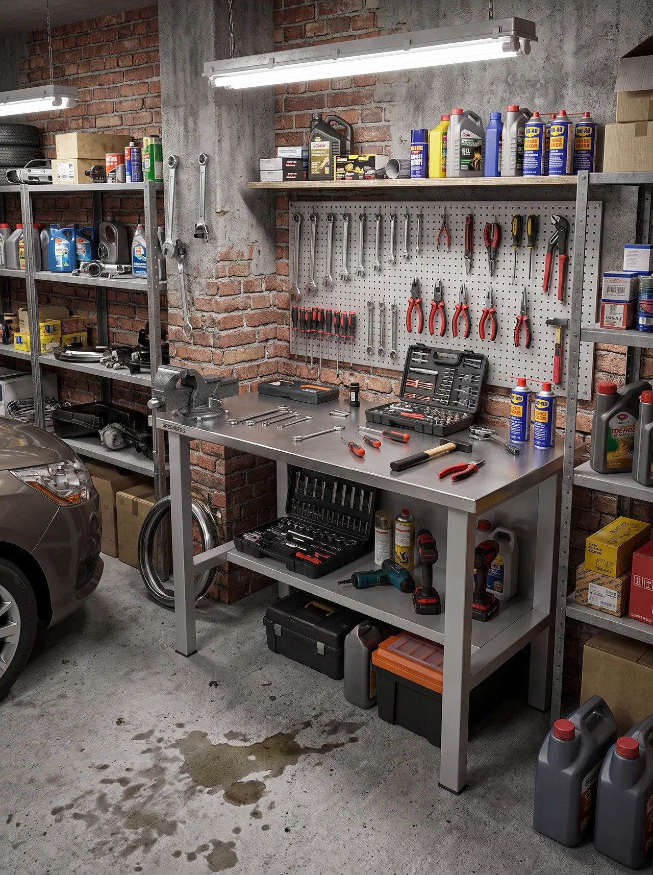 GREENBERG SILVER Верстак без тумб 1200мм VERSTAK_SILVER_T0_1200