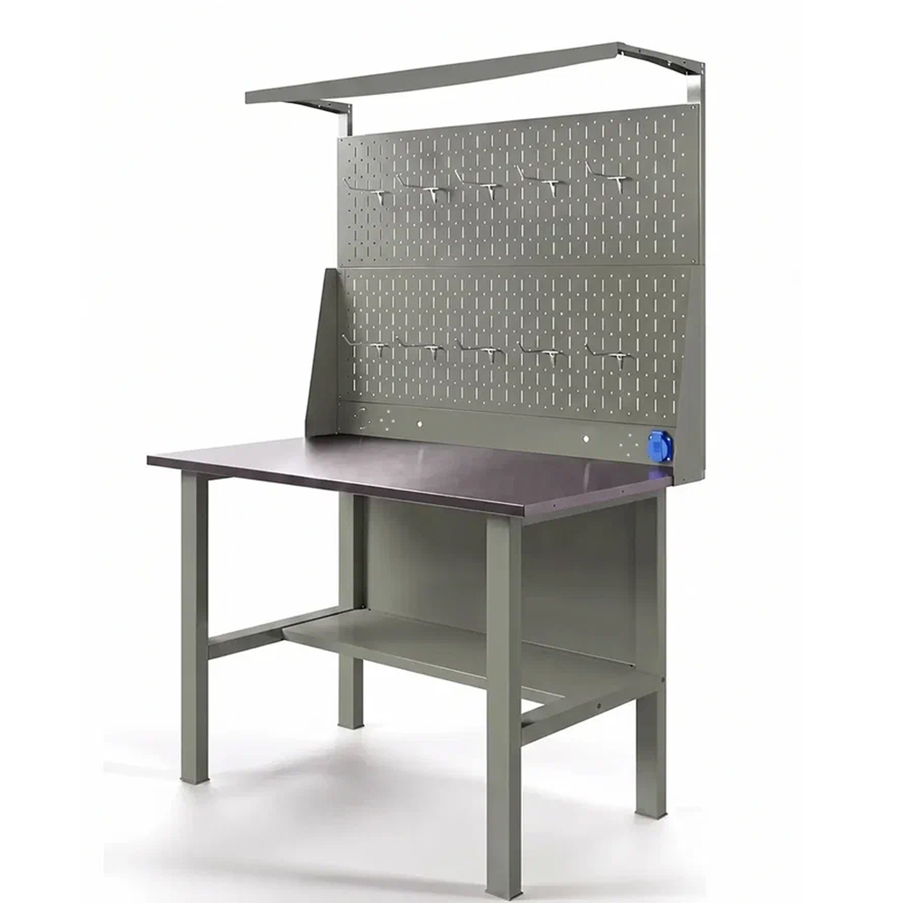 GREENBERG OLIVE Верстак с перфопанелью двойной 1400мм VERSTAK_OLIVE_Т0_P2_1400