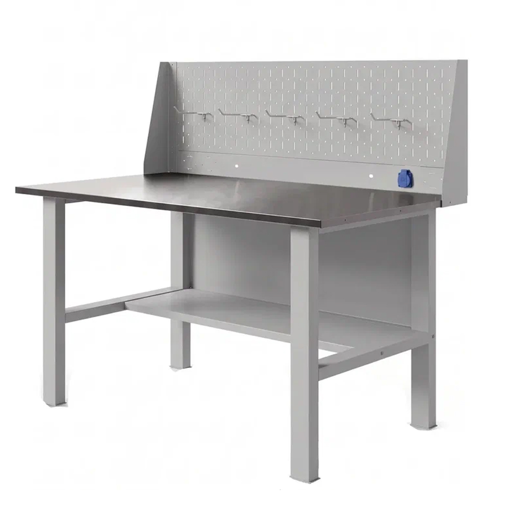 GREENBERG SILVER Верстак с перфопанелью одинарной 1200мм VERSTAK_SILVER_T0_P1_1200
