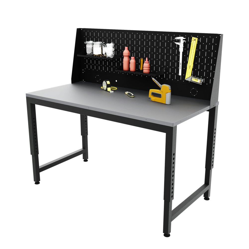 Верстак-стол регулируемый с перфопанелью одинарной 1200х600мм VERSTAK_REG_P1_1200х600