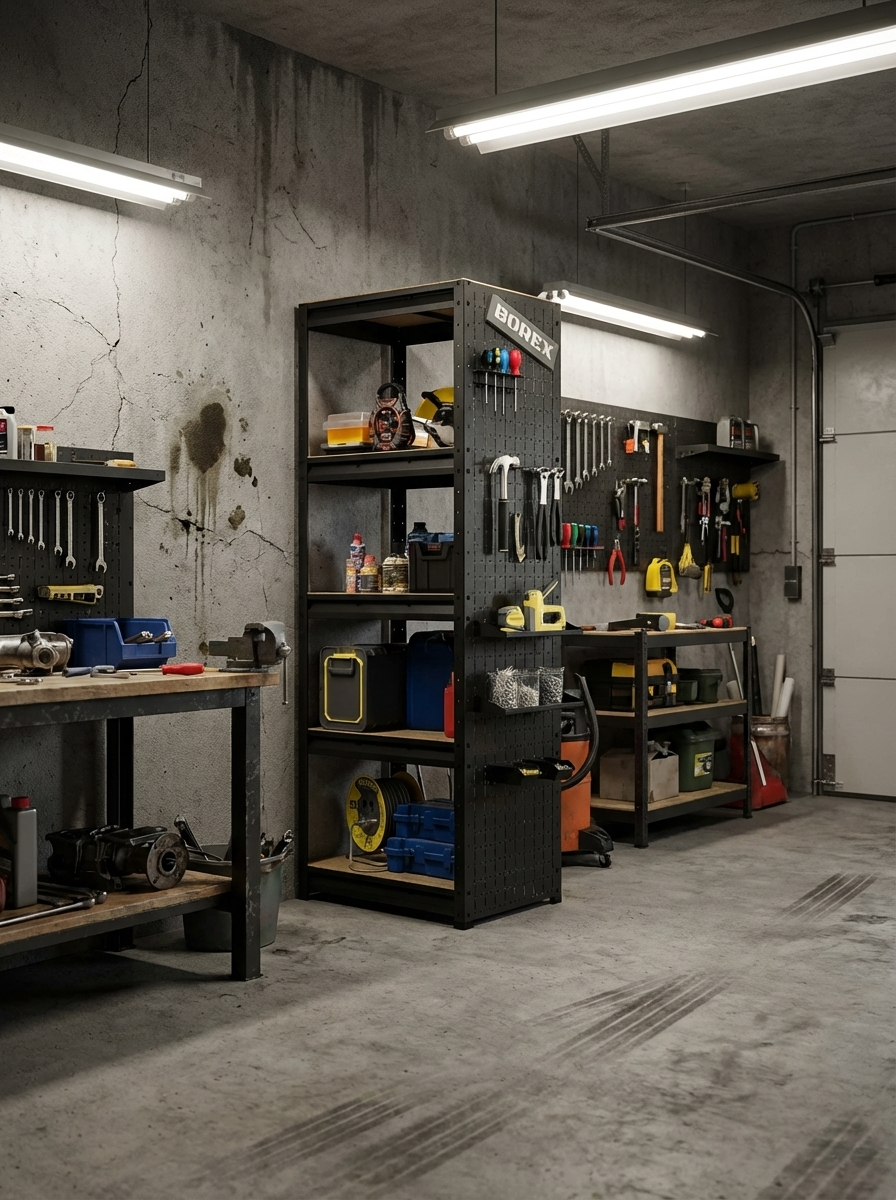 BOREX Стеллаж 750мм с перфопанелью BOREX_STELLAG_PERF-750