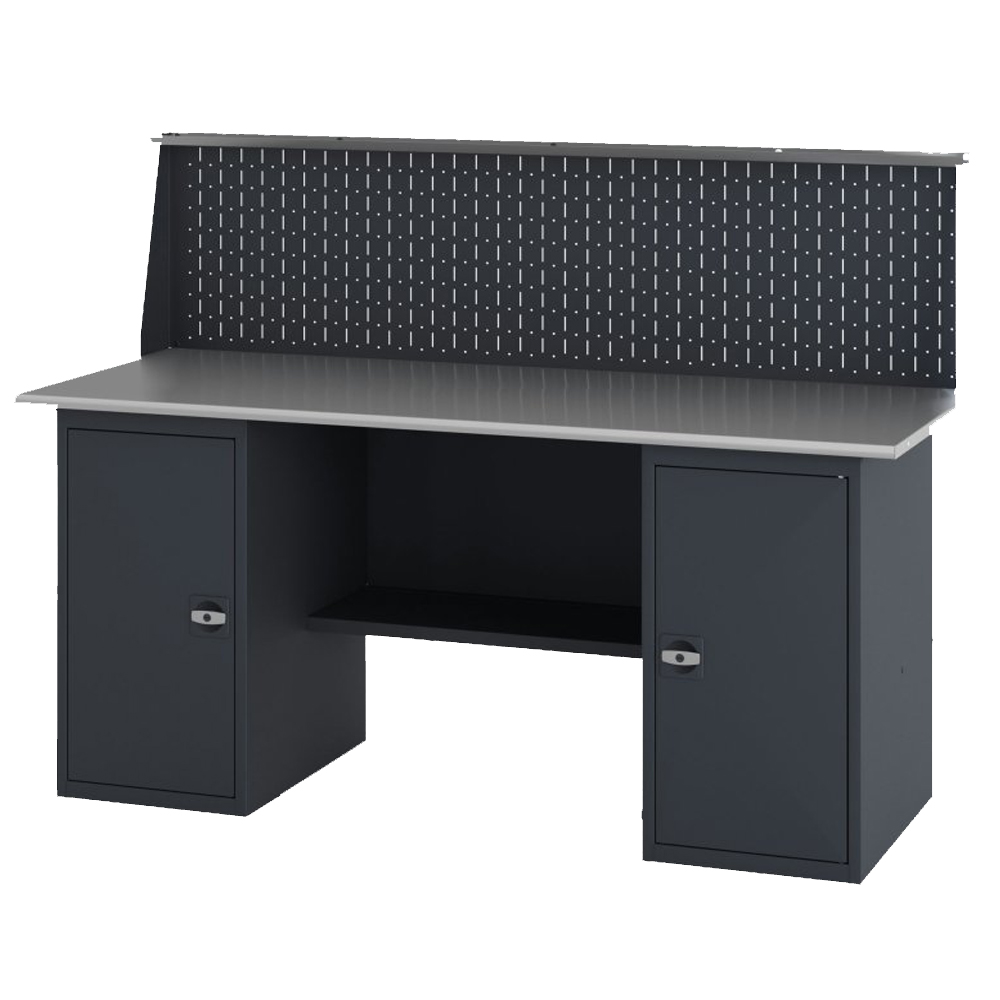 GREENBERG Верстак с двумя тумбами с дверцей с перфопанелью 1800мм VERSTAK_Т2_P_1800