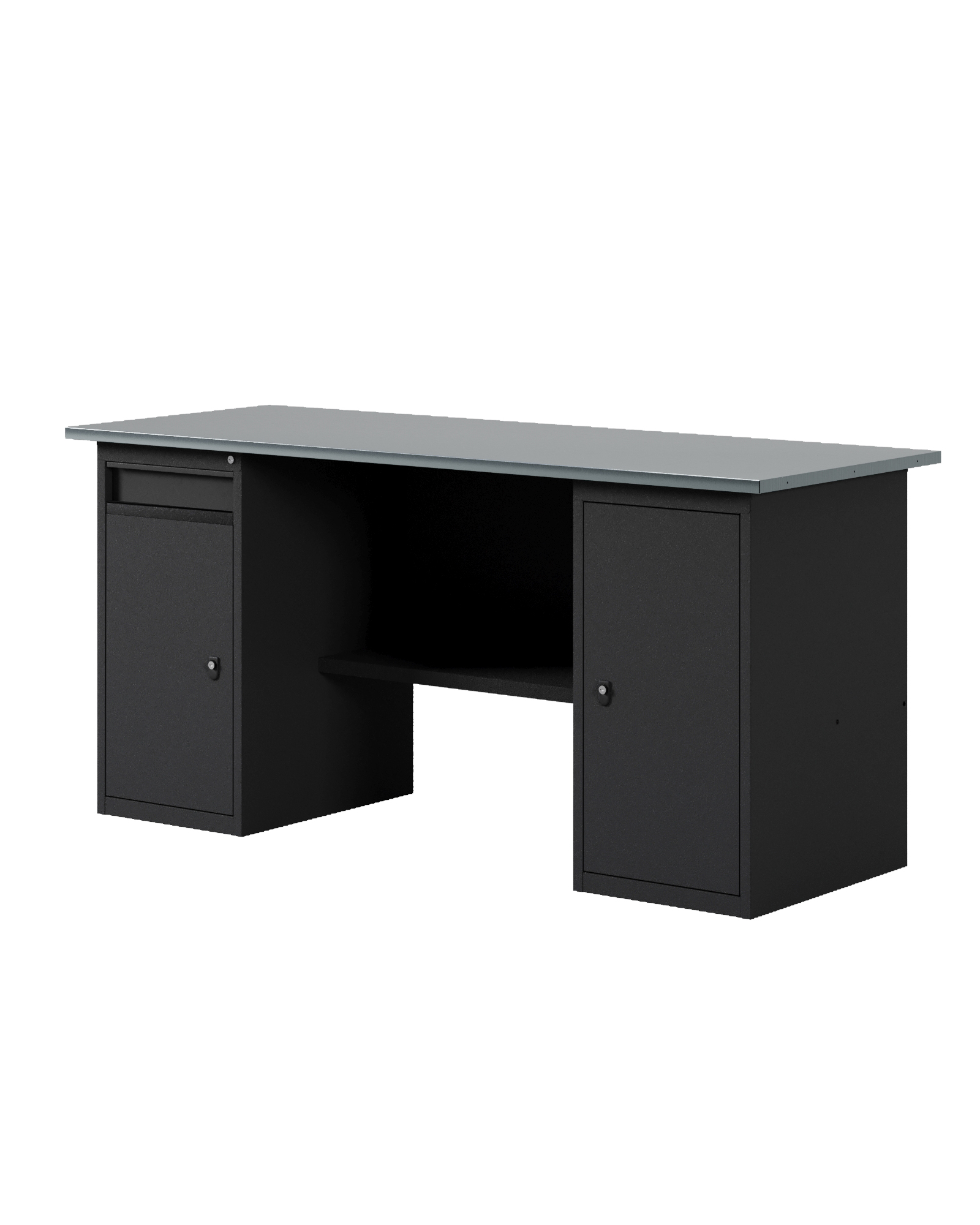 GREENBERG BLACK Верстак-стол с тумбой с дверцей и тумбой/ящик 1600мм VERSTAK_BLACK_WT_1600