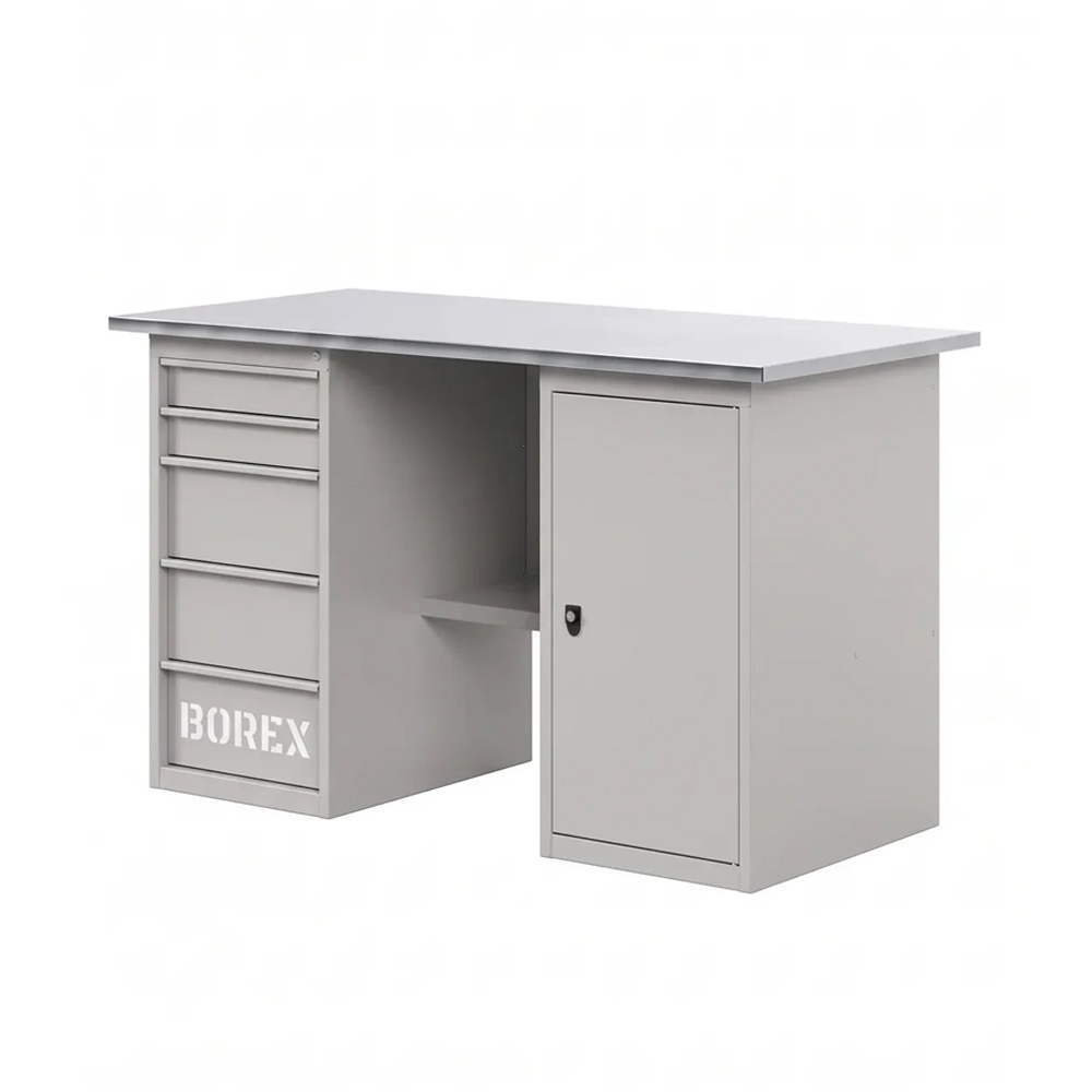 GREENBERG SILVER Верстак с тумбой и ящиками 1400мм VERSTAK_SILVER_ТY_1400