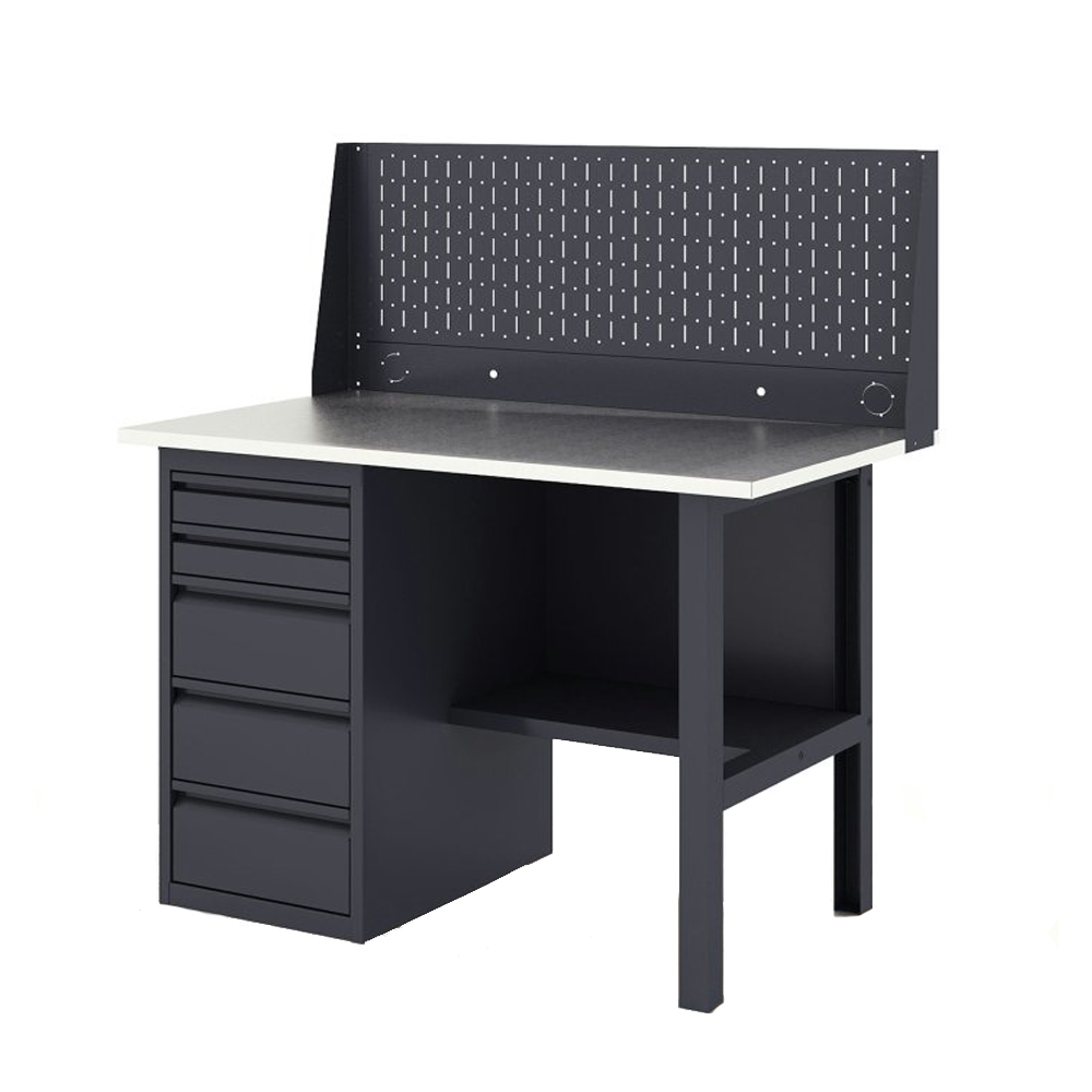 GREENBERG Верстак с перфопанелью одинарной с ящиками 1200мм VERSTAK_Y1_Р1_1200