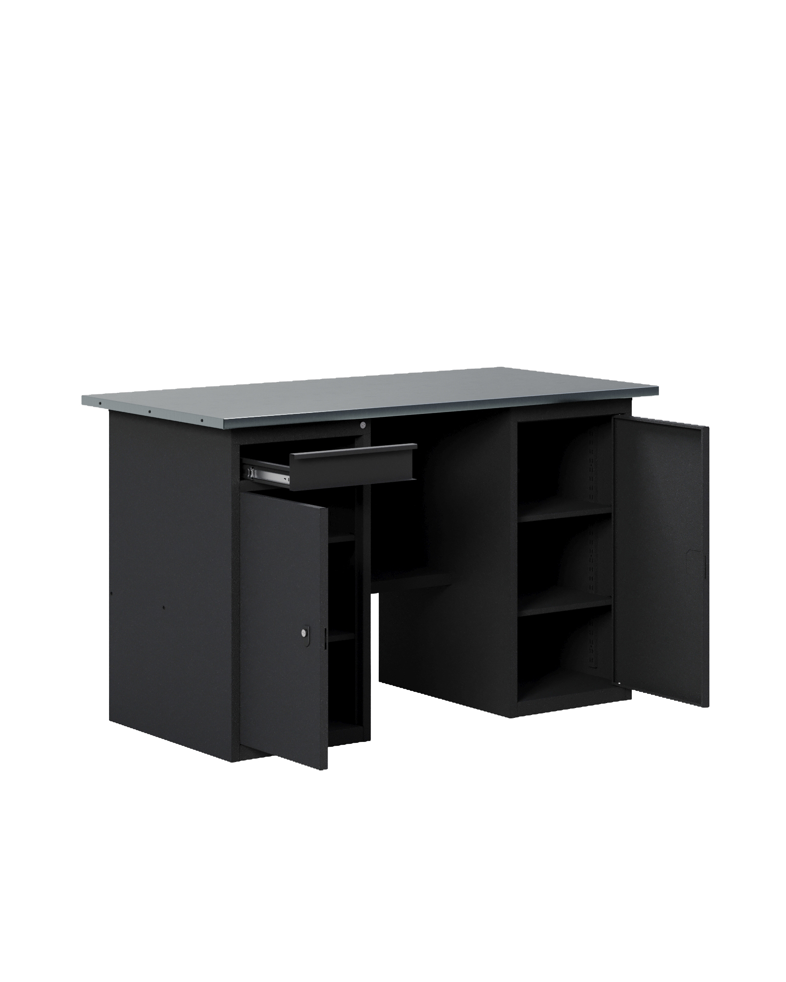 GREENBERG BLACK Верстак-стол с тумбой с дверцей и тумбой/ящик 1400мм VERSTAK_BLACK_WT_1400