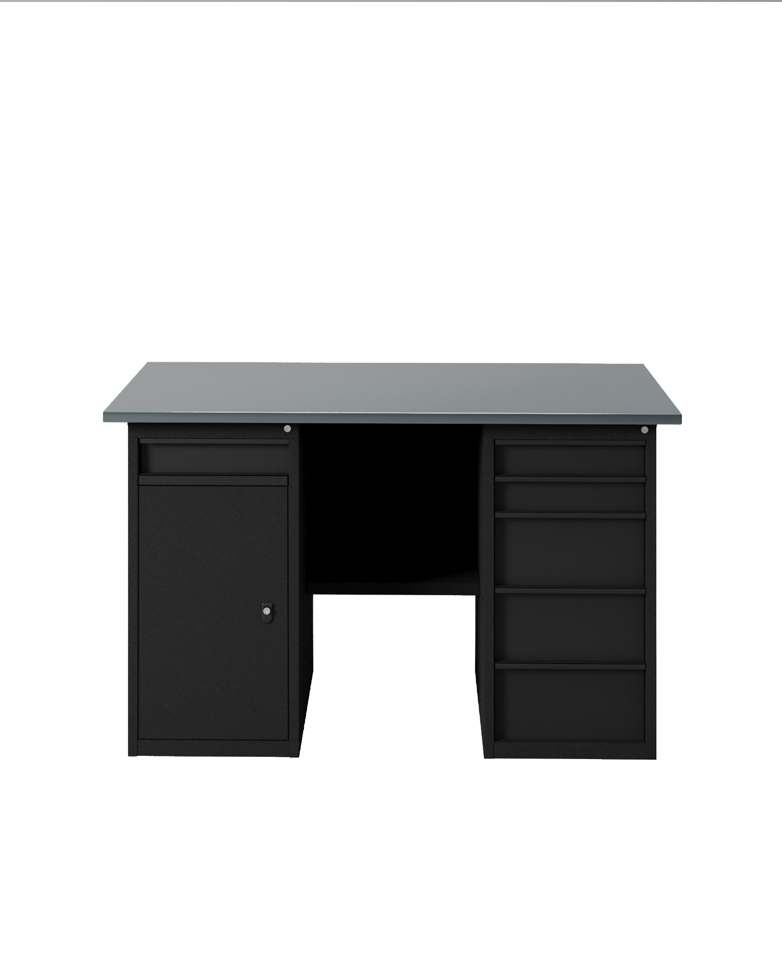 GREENBERG BLACK Верстак-стол с тумбой с ящиками и тумбой/ящик 1400мм VERSTAK_BLACK_WY_1400