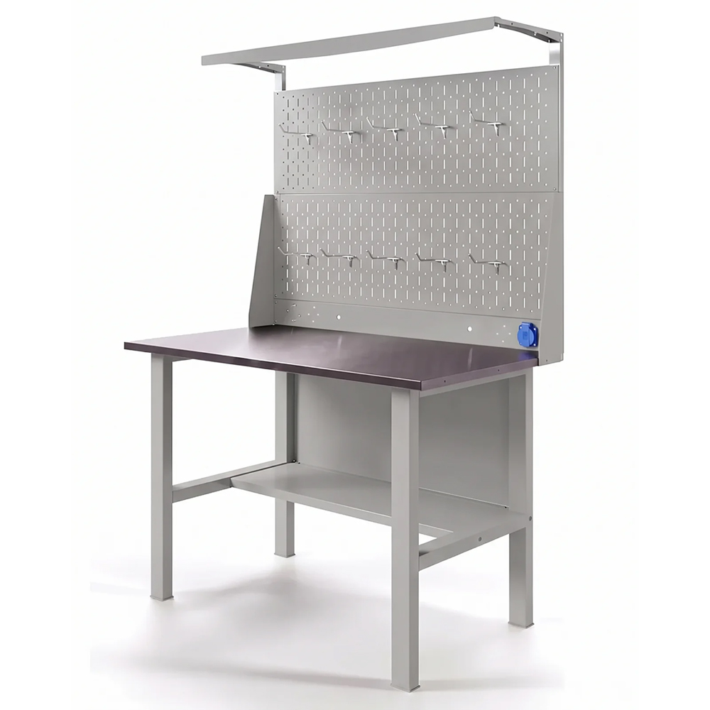 GREENBERG SILVER Верстак с перфопанелью двойной 1200мм VERSTAK_SILVER_T0_P2_1200