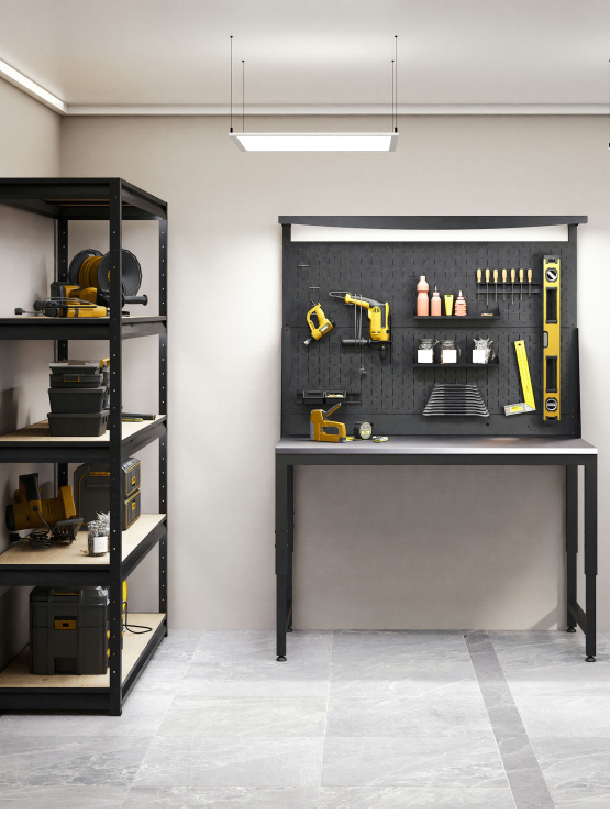 BOREX Верстак регулируемый с перфопанелью двойной 1200х600мм VERSTAK_REG_P2_1200х600