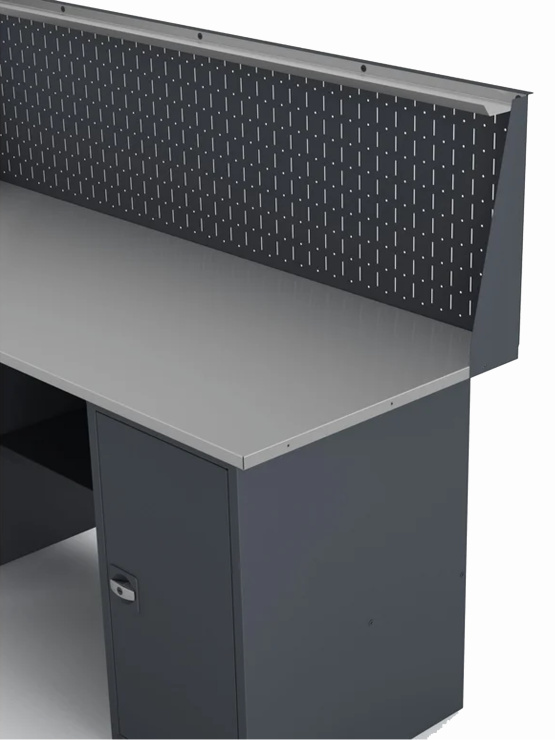 GREENBERG Верстак с двумя тумбами с дверцей 2000мм с перфопанелью VERSTAK_Т2_P_2000