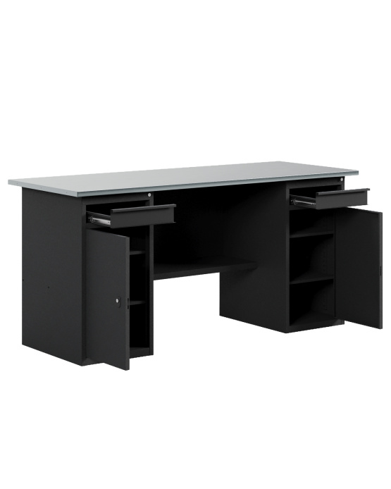 GREENBERG BLACK Верстак-стол с двумя тумбами/ящик 2000мм VERSTAK_BLACK_W2_2000