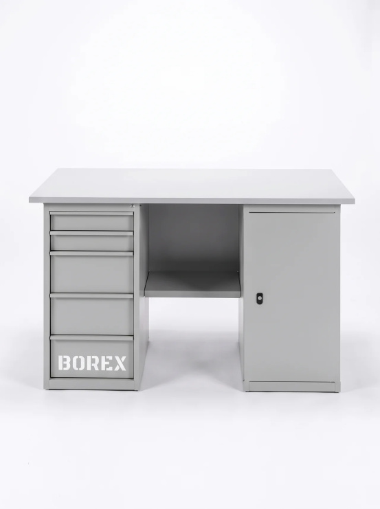 GREENBERG SILVER Верстак с тумбой и ящиками 1400мм VERSTAK_SILVER_ТY_1400