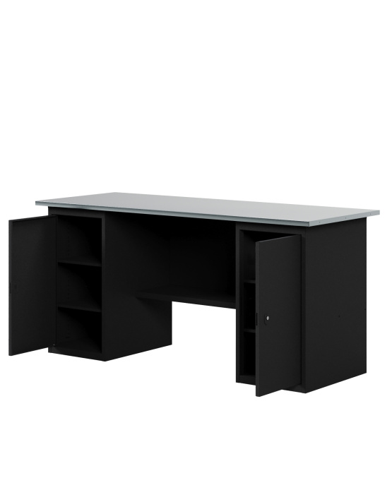 GREENBERG BLACK Верстак-стол с двумя тумбами с дверцей 1800мм VERSTAK_BLACK_Т2_1800