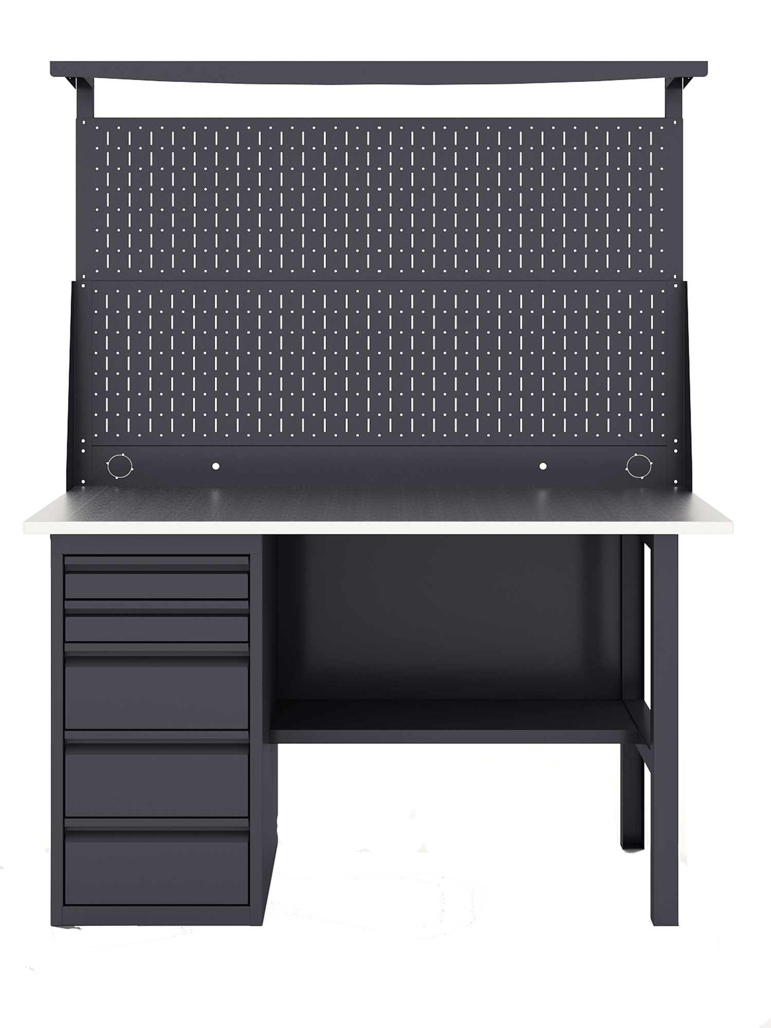 GREENBERG Верстак с перфопанелью двойной с ящиками 1400мм VERSTAK_Y1_Р2_1400