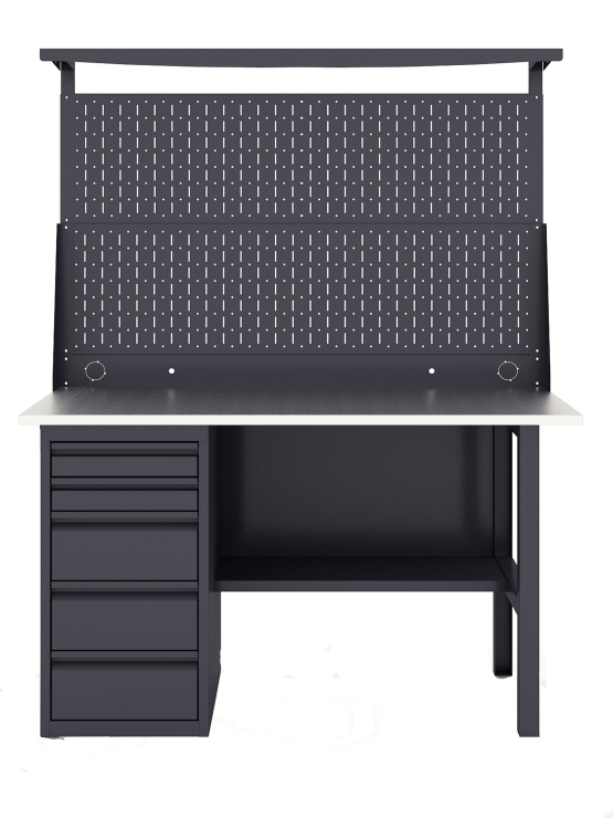 GREENBERG Верстак с перфопанелью двойной с ящиками 1400мм VERSTAK_Y1_Р2_1400
