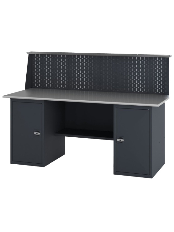 GREENBERG Верстак с двумя тумбами с дверцей с перфопанелью 1800мм VERSTAK_Т2_P_1800