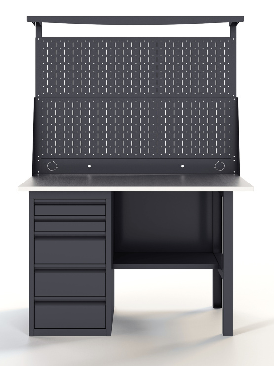 GREENBERG Верстак с перфопанелью двойной с ящиками 1200мм VERSTAK_Y1_Р2_1200