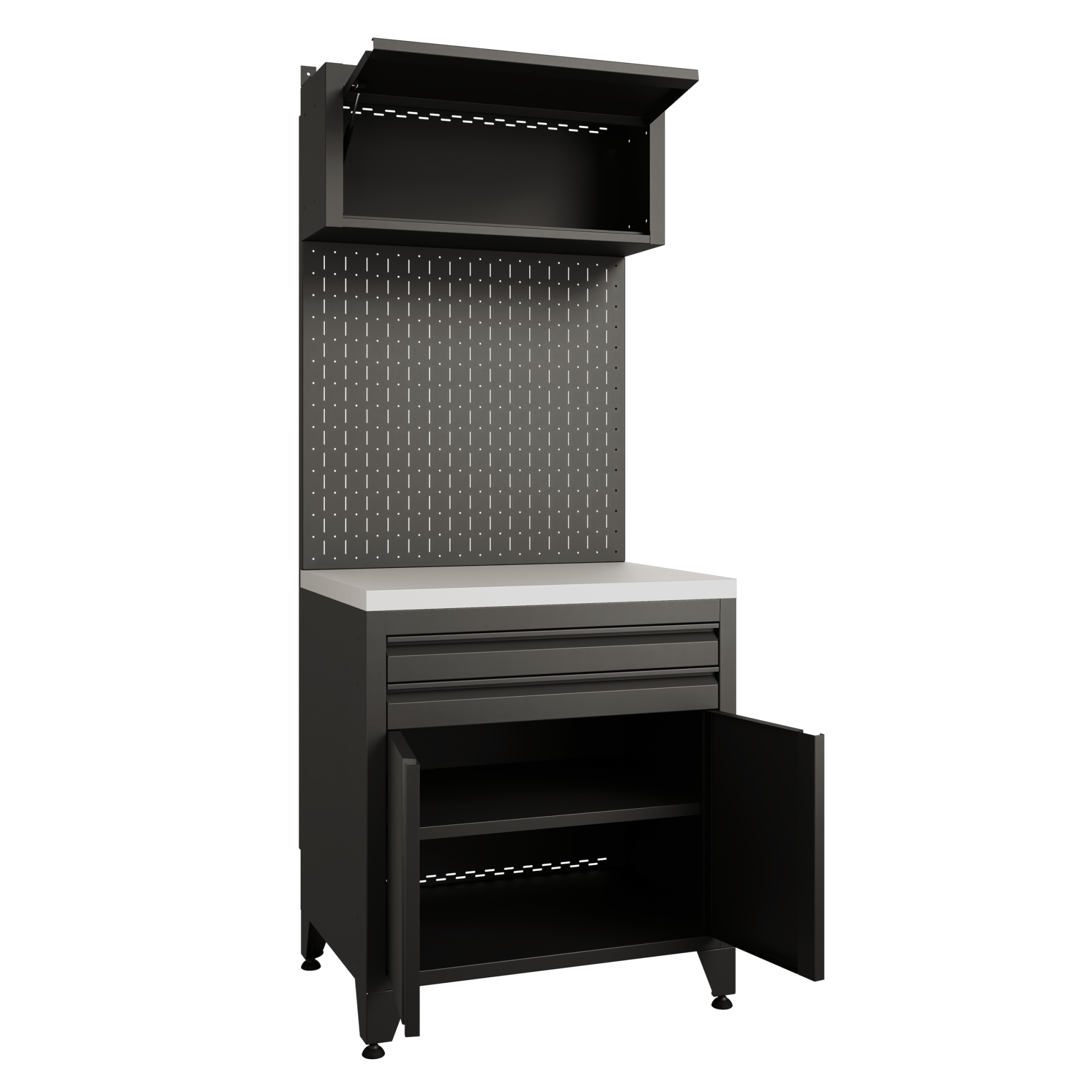 BOREX Тумба с дверцами и двумя ящиками + шкафчик с подъёмной дверью TY2-P2-S1