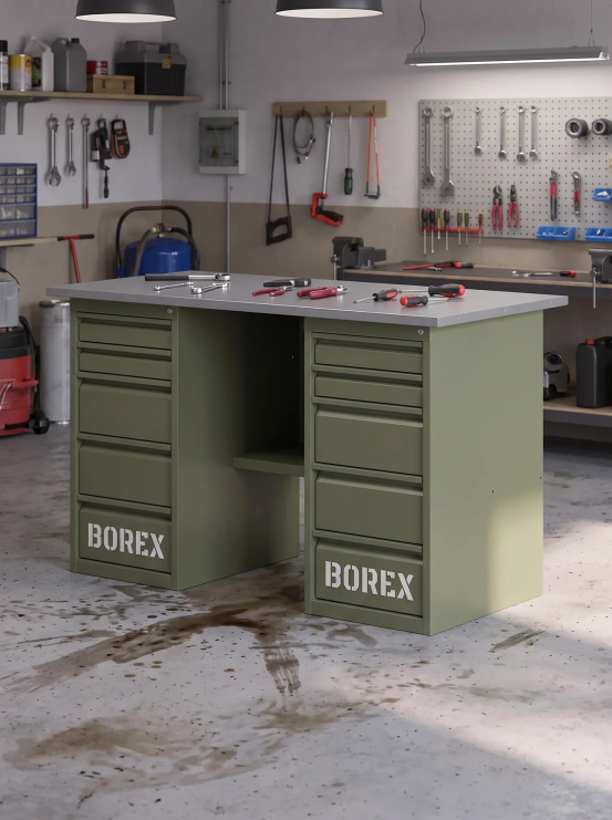 GREENBERG OLIVE Верстак с двумя ящиками 1400мм VERSTAK_OLIVE_Y2_1400