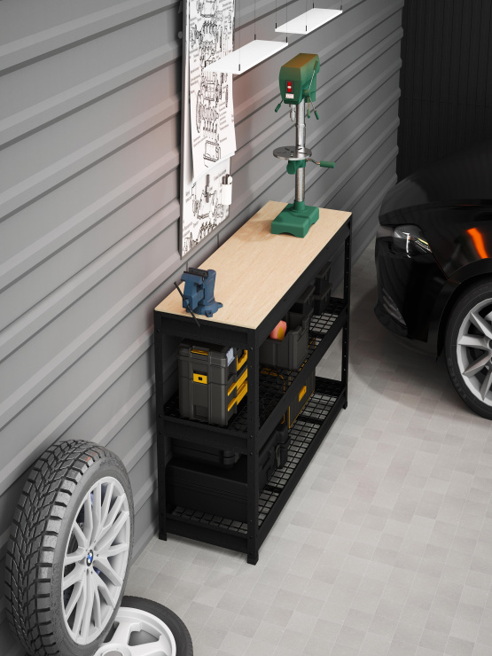 BOREX Верстак-стеллаж 1500х500х900 для гаража, для мастерской BOREX_VERSTAK_900