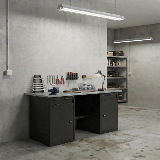 GREENBERG BLACK Верстак-стол с двумя тумбами/ящик 2000мм VERSTAK_BLACK_W2_2000