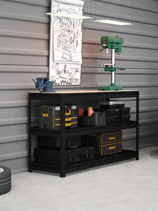 BOREX Верстак-стеллаж 1500х500х900 для гаража, для мастерской BOREX_VERSTAK_900