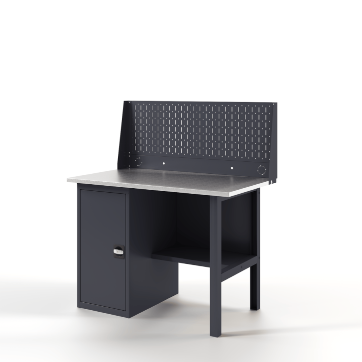 GREENBERG Верстак с перфопанелью одинарной с тумбой 1200мм VERSTAK_Т1_P1_1200