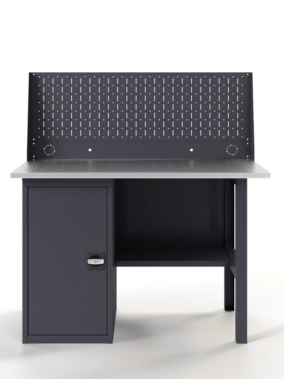 GREENBERG Верстак с перфопанелью одинарной с тумбой 1200мм VERSTAK_Т1_P1_1200