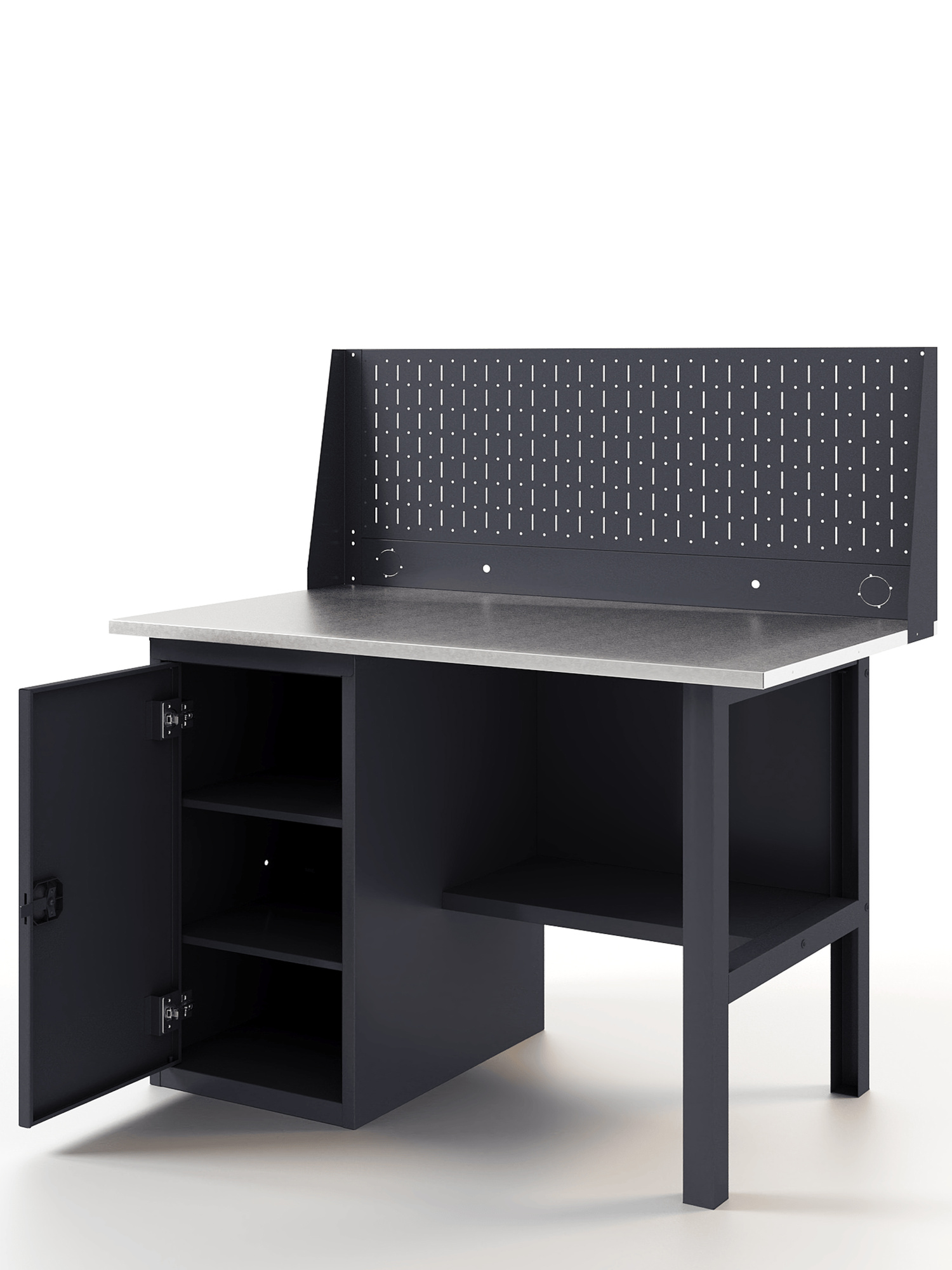 GREENBERG Верстак с перфопанелью одинарной с тумбой 1200мм VERSTAK_Т1_P1_1200