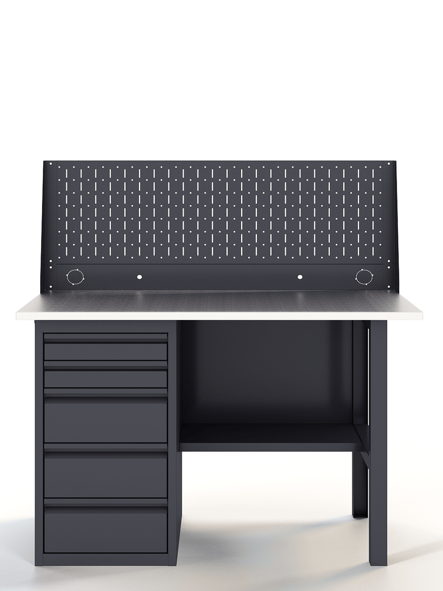 GREENBERG Верстак с перфопанелью одинарной с ящиками 1200мм VERSTAK_Y1_Р1_1200