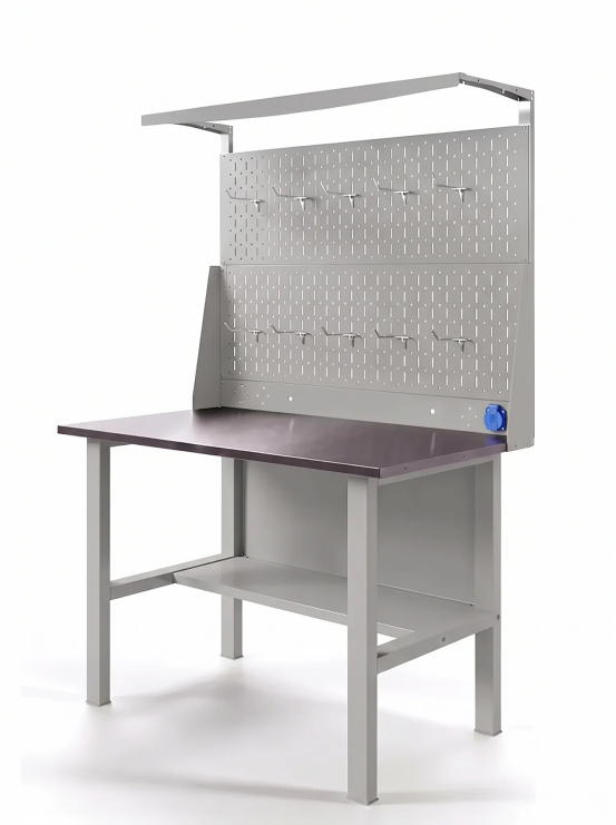GREENBERG SILVER Верстак с перфопанелью двойной 1200мм VERSTAK_SILVER_T0_P2_1200