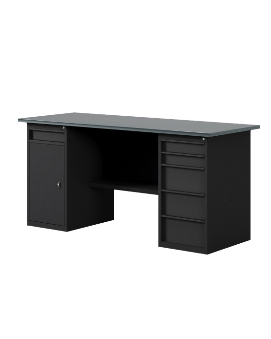 GREENBERG BLACK Верстак-стол с тумбой с ящиками и тумбой/ящик 1800мм VERSTAK_BLACK_WY_1800