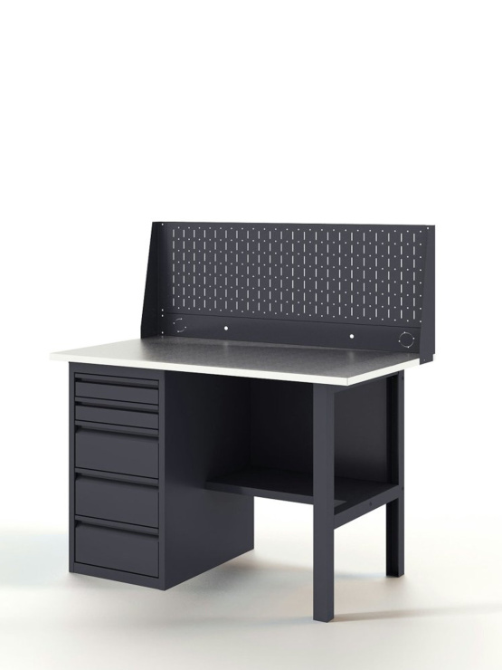 GREENBERG Верстак с перфопанелью одинарной с ящиками 1200мм VERSTAK_Y1_Р1_1200