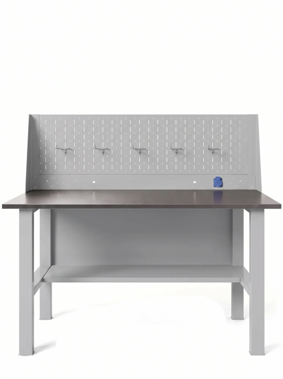 GREENBERG SILVER Верстак с перфопанелью одинарной 1200мм VERSTAK_SILVER_T0_P1_1200