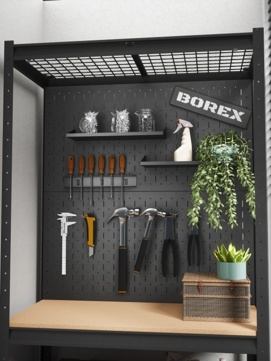 BOREX Верстак-стеллаж 1000х500х2000 для гаража, для мастерской BOREX_VERSTAK_1000