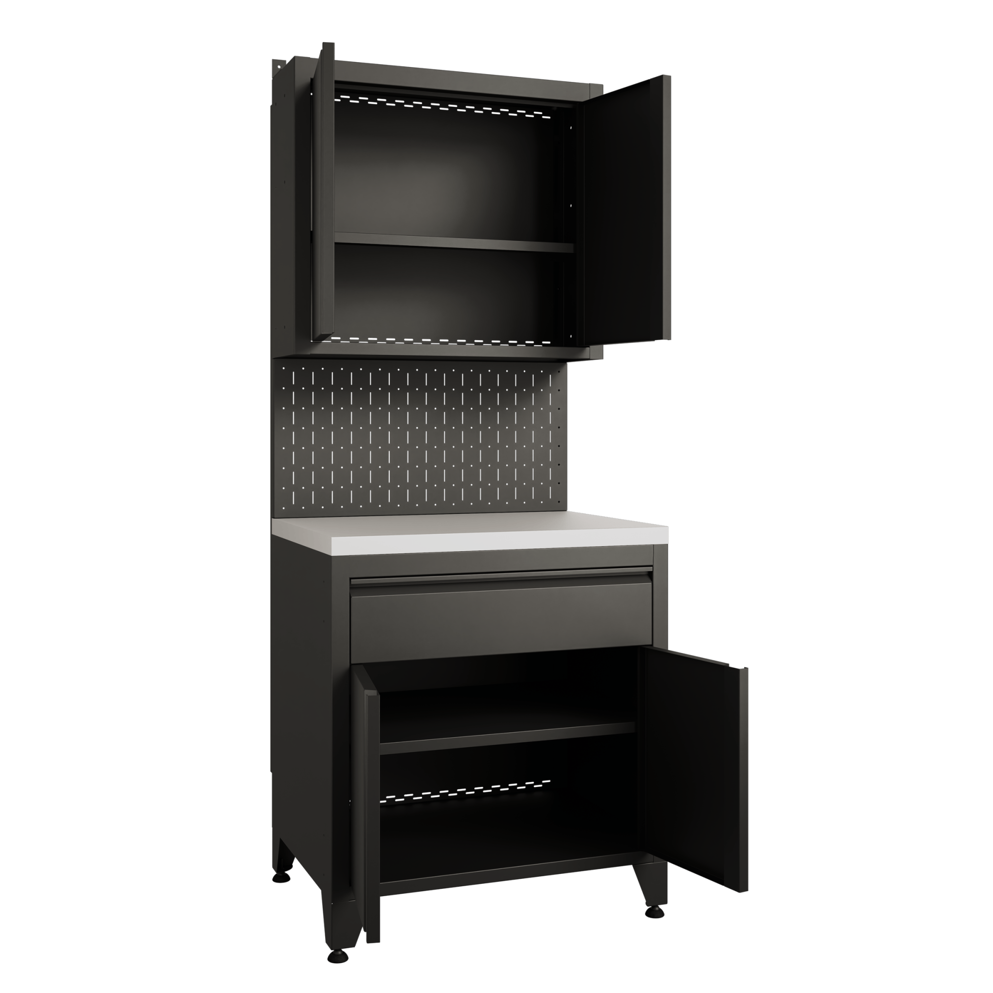 BOREX Тумба с дверцами и одним ящиком + шкафчик с дверцами TY1-P1-S2