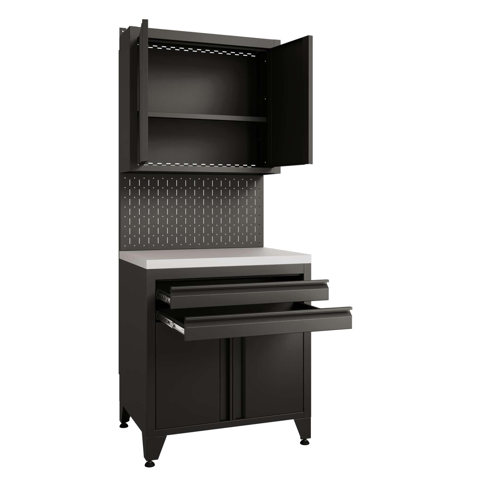 BOREX Тумба с дверцами и двумя ящиками + шкафчик с дверцами TY2-P1-S2