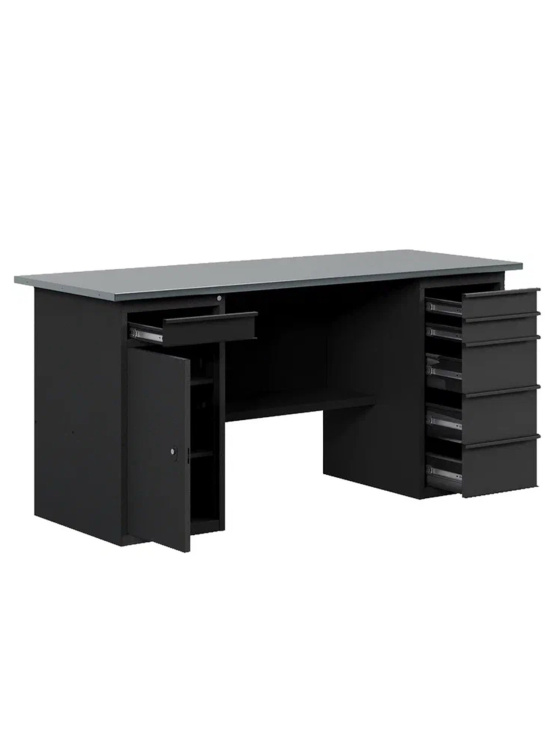 GREENBERG BLACK Верстак-стол с тумбой с ящиками и тумбой/ящик 2000мм VERSTAK_BLACK_WY_2000