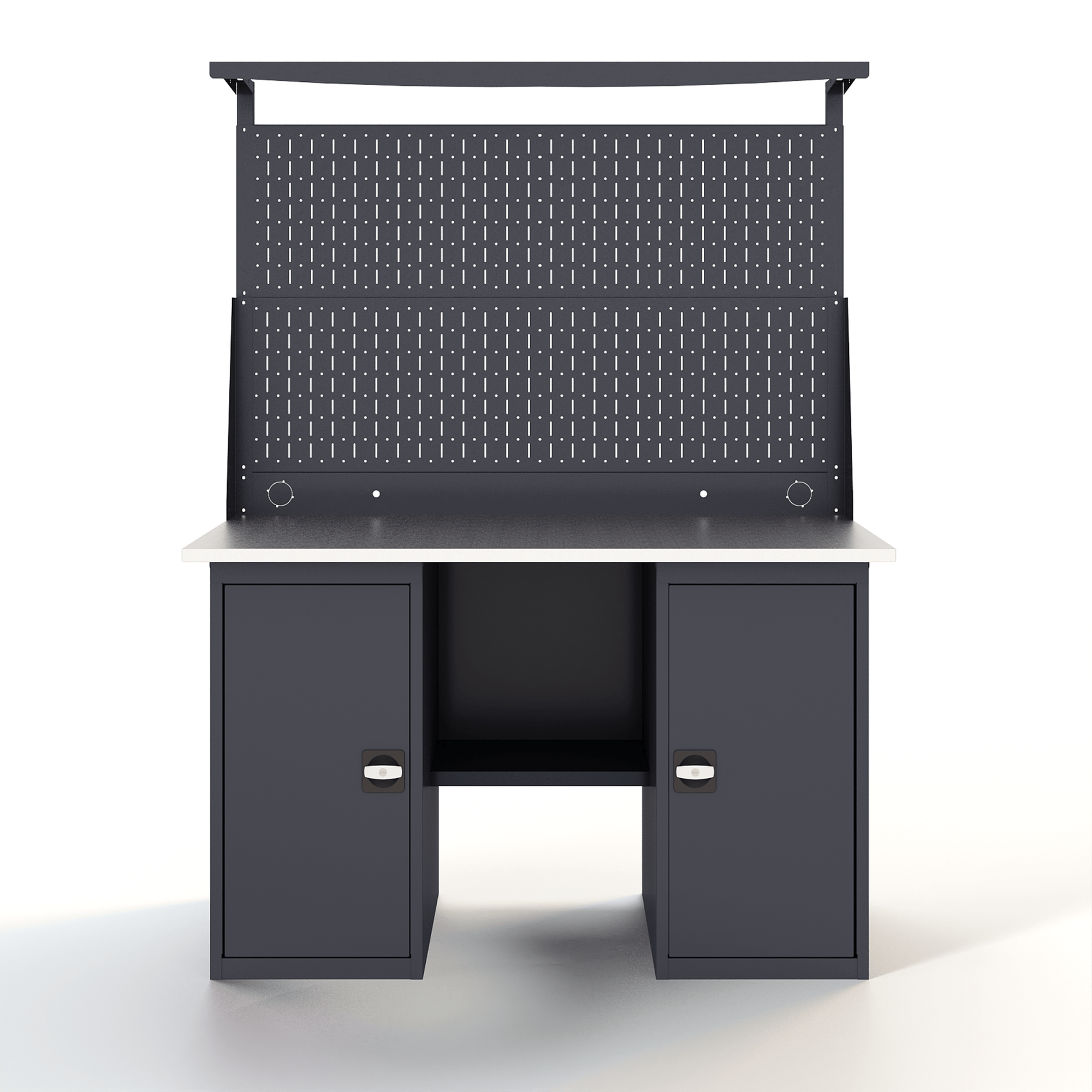 GREENBERG Верстак с перфопанелью двойной с двумя тумбами 1400мм VERSTAK_Т2_Р2_1400