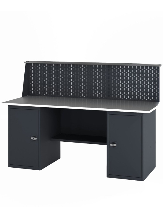 GREENBERG Верстак с двумя тумбами с дверцей 2000мм с перфопанелью VERSTAK_Т2_P_2000