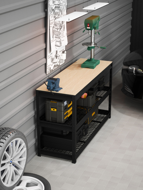 BOREX Верстак-стеллаж 1500х500х900 для гаража, для мастерской BOREX_VERSTAK_900