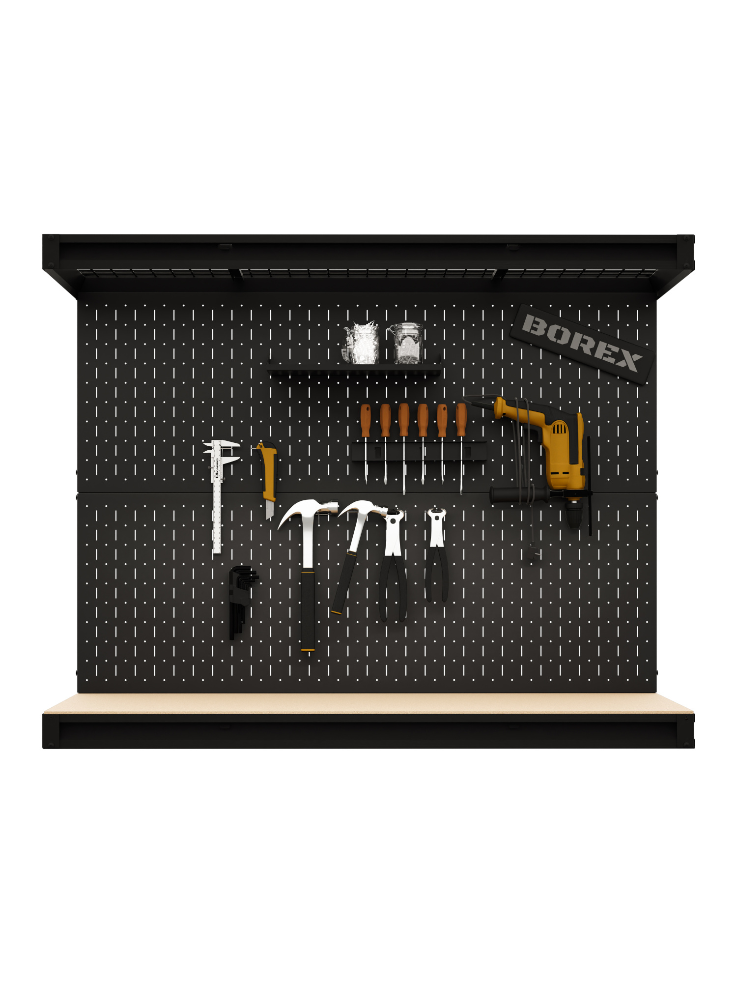 BOREX Модуль с рабочей поверхностью и перфопанелью BOREX_MODUL_1500