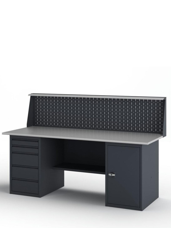 GREENBERG Верстак с тумбой с ящиками и тумбой с дверцей с перфопанелью 2000мм VERSTAK_ТY_P_2000