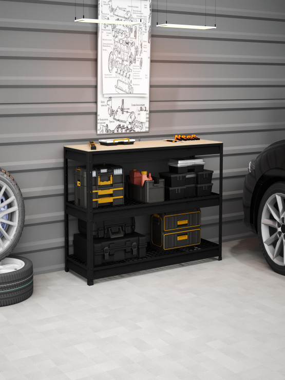 BOREX Верстак-стеллаж 1500х500х900 для гаража, для мастерской BOREX_VERSTAK_900