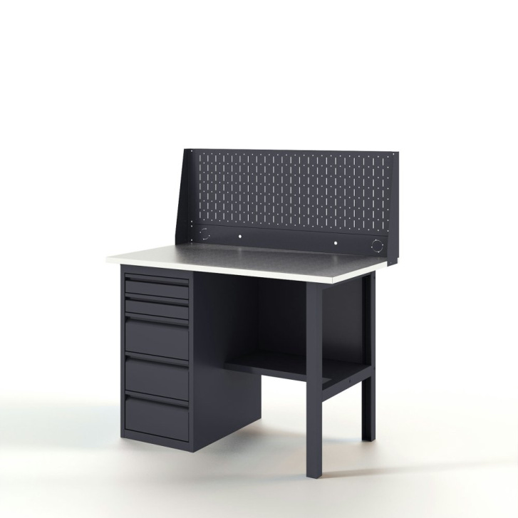 GREENBERG Верстак с перфопанелью одинарной с ящиками 1200мм VERSTAK_Y1_Р1_1200