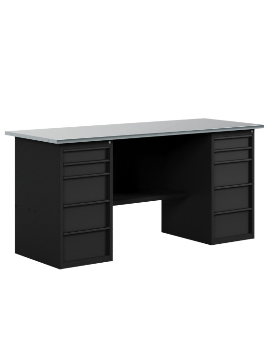 GREENBERG BLACK Верстак-стол с двумя тумбами с ящиками 1800мм VERSTAK_BLACK_Y2_1800