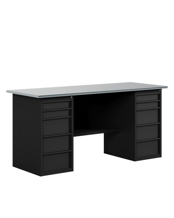 GREENBERG BLACK Верстак-стол с двумя тумбами с ящиками 1800мм VERSTAK_BLACK_Y2_1800