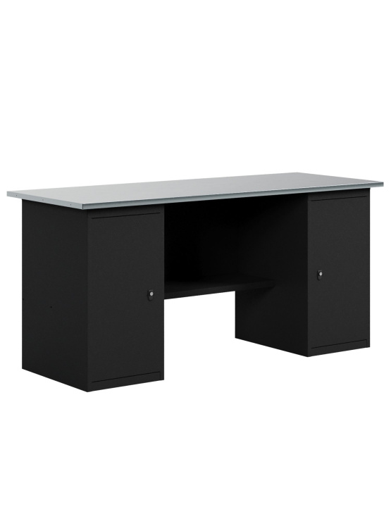 GREENBERG BLACK Верстак-стол с двумя тумбами с дверцей 1600мм VERSTAK_BLACK_Т2_1600